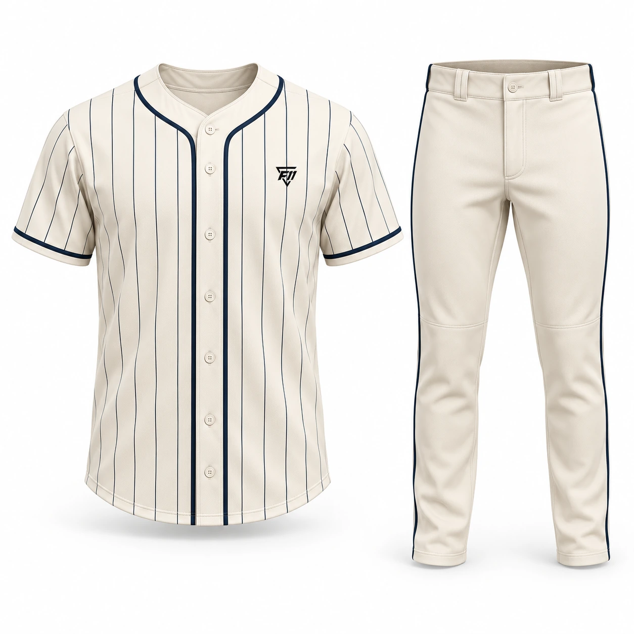 Ivory Pinstripe Baseball Set design concept