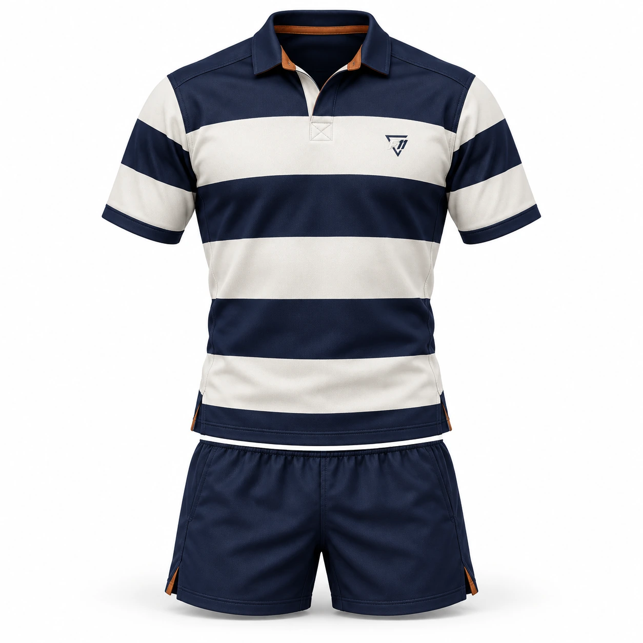 Navy & Ivory Hooped Rugby Kit design concept