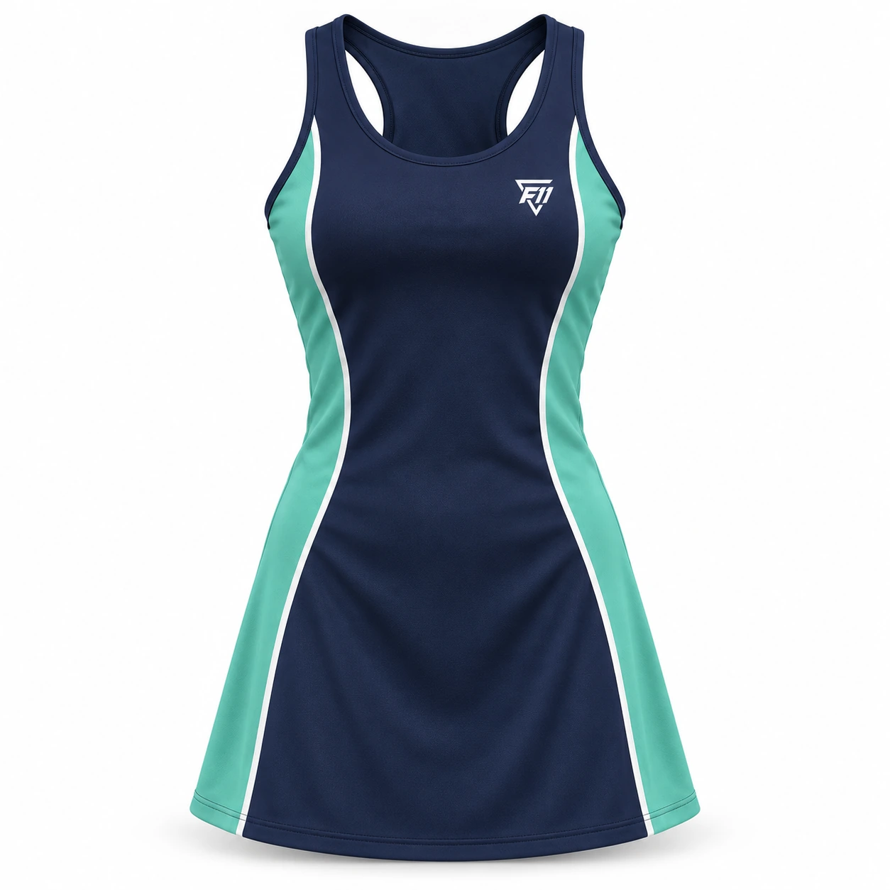 Navy & Mint Netball Dress design concept