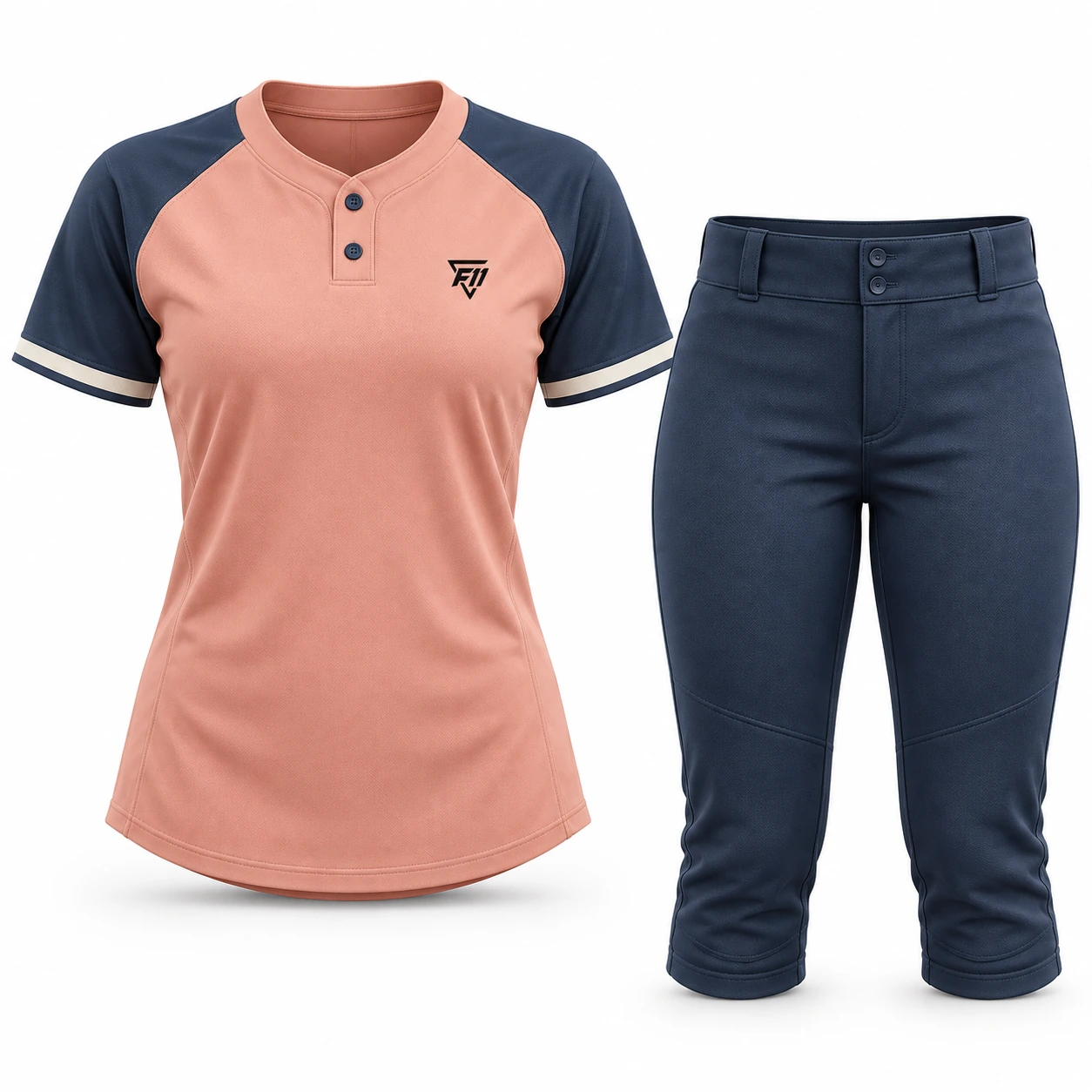 Peach & Navy Softball Set design concept
