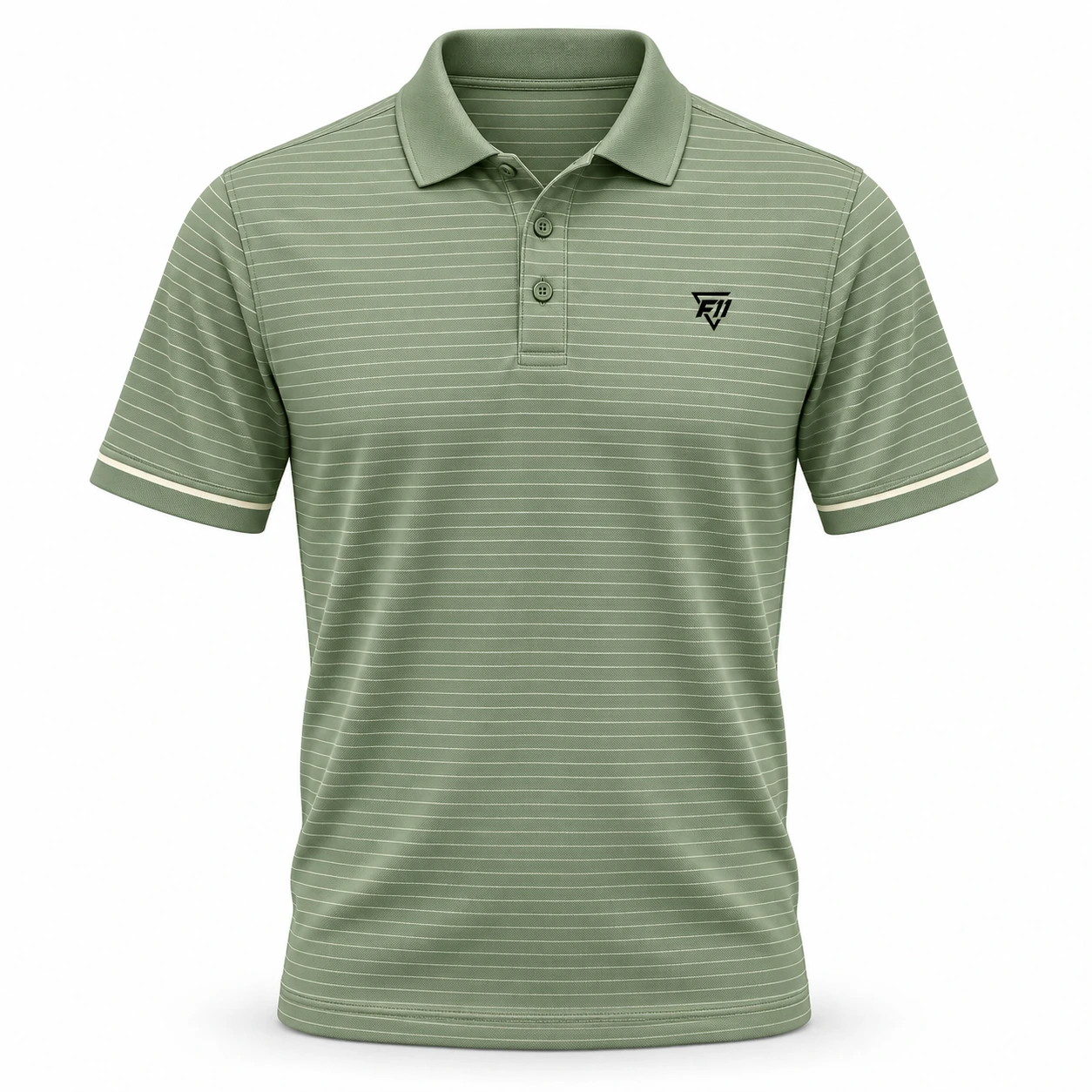 Sage Striped Golf Polo design concept